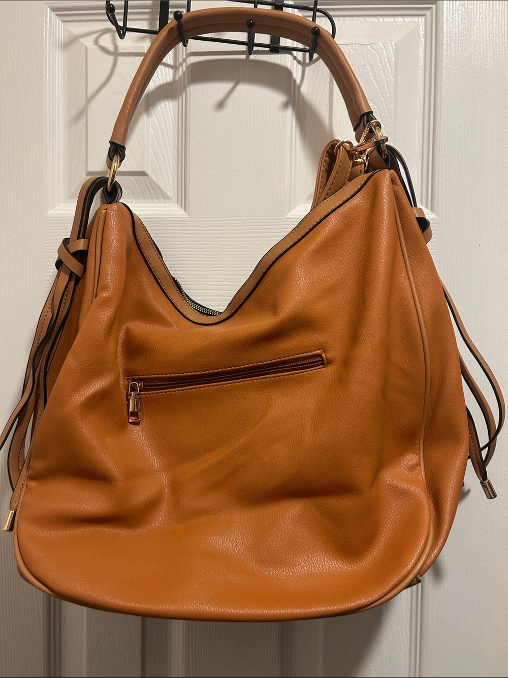 Free w/purchase Source Unknown Caramel Tan Hobo Shoulder Bag with Front Zip